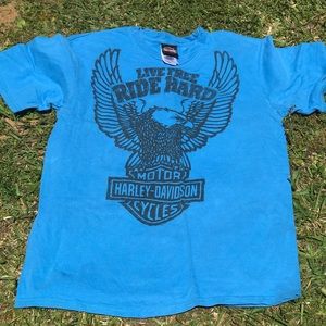 Live Free Ride Hard Harley Davidson Tee